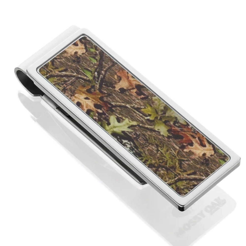 Money Clip in Mossy Oak camo with stainless steel Silver Trim. 

#mossyoak